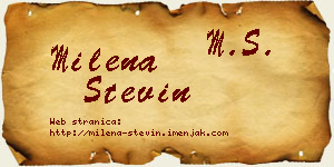 Milena Stevin vizit kartica